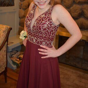 Beautiful Burgundy prom dress